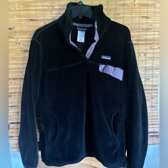 Black and purple, super soft button fleece size XL women’s - Picture 2 of 3